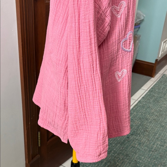 Coldwater Creek  tunic  long sleeve 
Valentine’s Day top Pink Heart Embroidered - Picture 8 of 15
